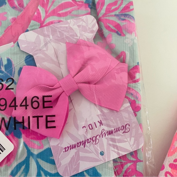 TOMMY BAHAMA Girls Shift Dress With Hair Clip In Pink Agate Color- Reemoly - Picture 12 of 14